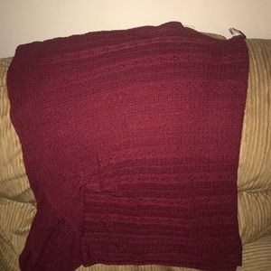 CJ Banks Maroon knit sweater